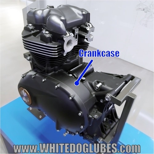 Location of the crankcase in a Triumph engine