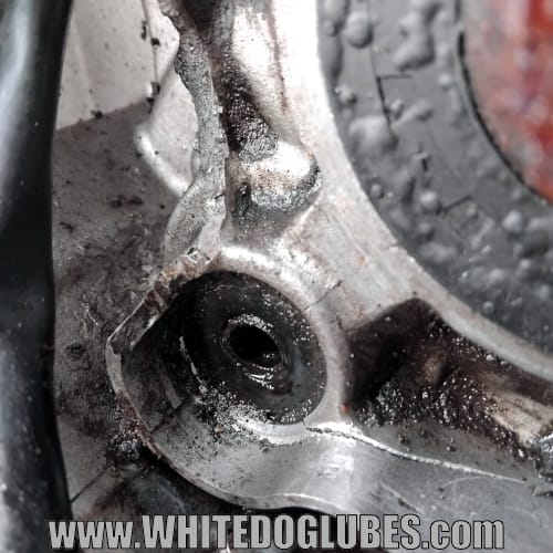 Damage around the clutch hole